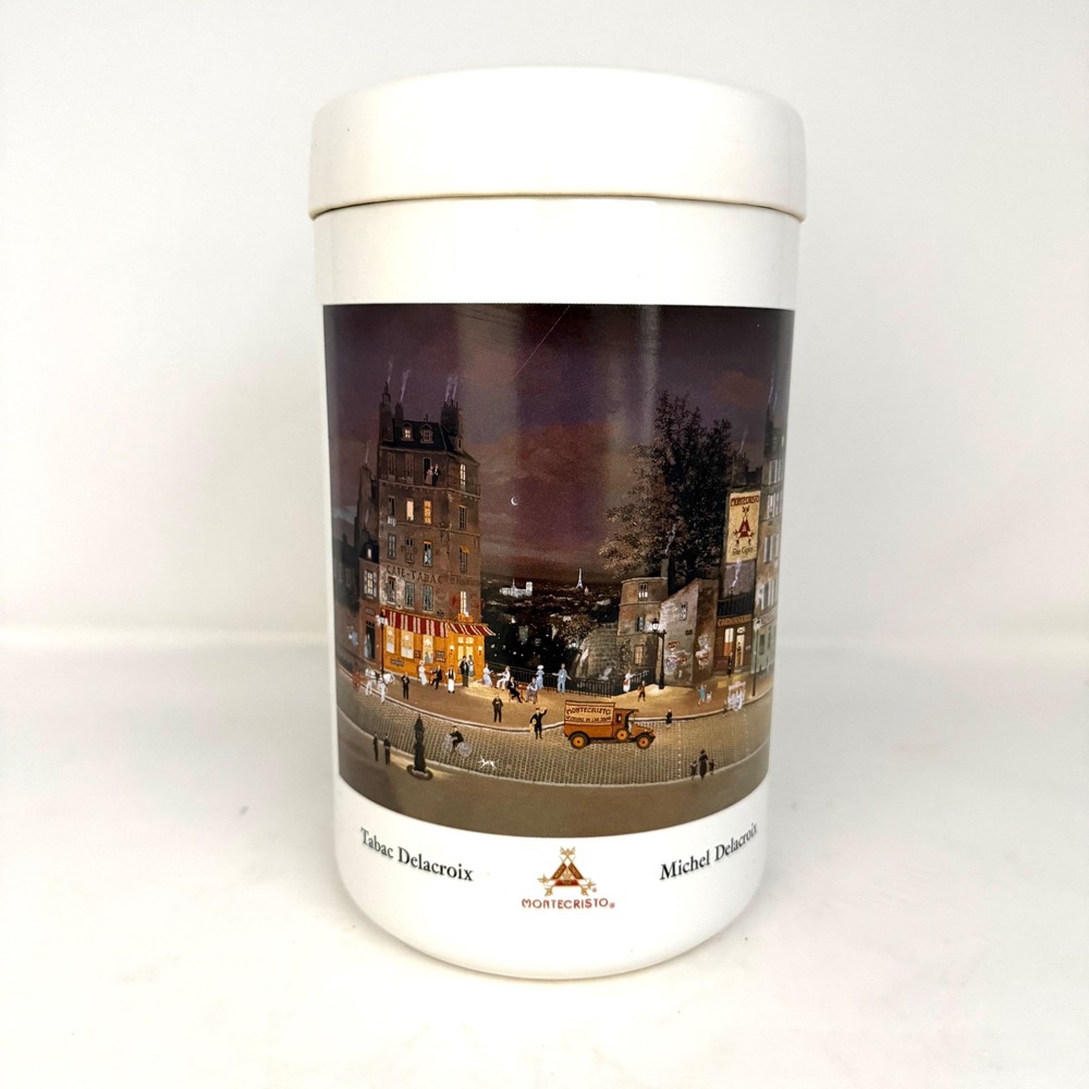 Montecristo Cigar Humidor Jar Michel Delacroix Tabac Delacroix Paris Art White